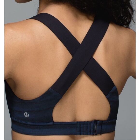 Lululemon All Sport Bra Adjustable Good Vibes Navy Black Black TOP size 6 - Picture 1 of 6